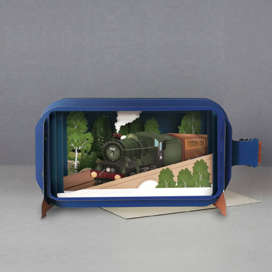 3D pop up greeting card - message in a bottle - castle