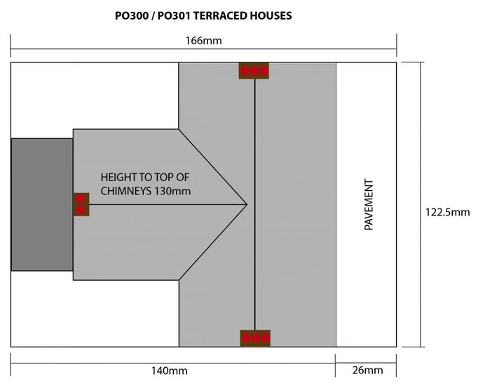Model kit OO/HO: Terraced houses stone - Metcalfe - PO301