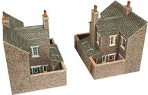 Model kit OO/HO: Low relief terraced house backs - stone - Metcalfe - PO277