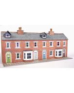 Model kit N:  Low relief terraced house fronts in red brick style - Metcalfe - PN174