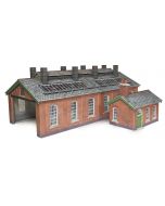 Model kit OO/HO: double track Engine shed - red brick - Metcalfe - PO313