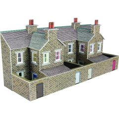 Model kit N:  Low relief terraced house backs in stone style - Metcalfe - PN177