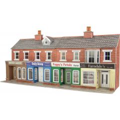 Model kit OO/HO: Low relief terraced shop fronts - red brick - Metcalfe - PO272