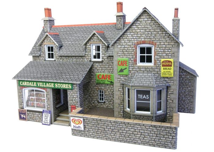 Grey for sale online Metcalfe PO254 Village Shop and Cafe Card Kit OO Scale 