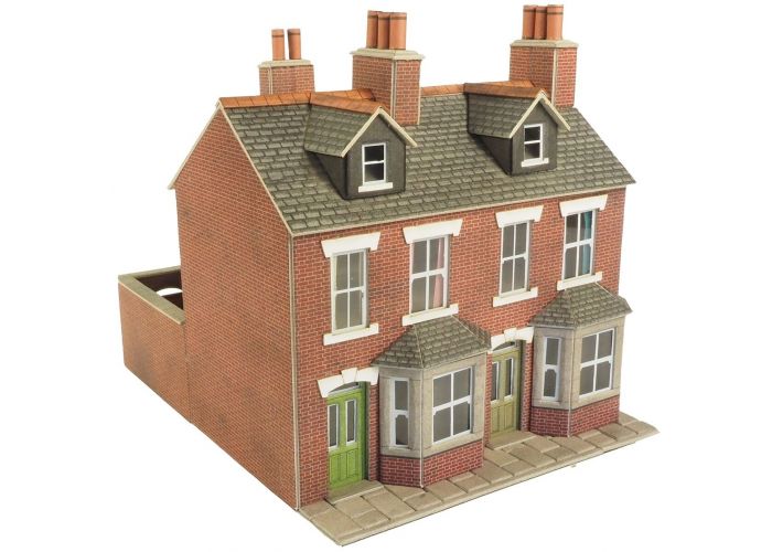 PO275 00/Ho Low Relief Terraced House Fronts Stone Mecalfe Self build Model Rail 