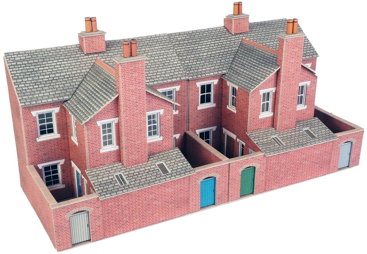 PO275 Metcalfe OO/HO low Relief Terraced House Fronts Stone Card Kit 